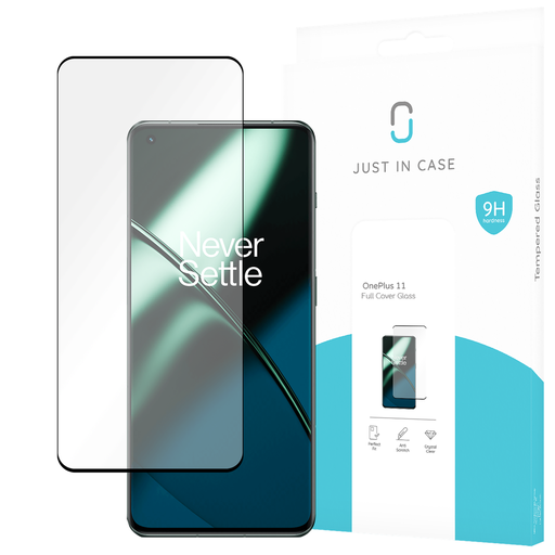 [8049124] Just in Case  8049124  Full Cover Screenprotector Tempered Glass OnePlus 11 Black