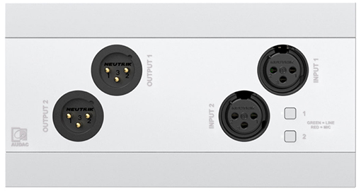[NWP222/W] Panneau d'entrée et de sortie Audac Network - 2 x entrées et sorties XLR + BT 4 x 2 CH - NWP222/W