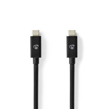 [CCGB66020BK20] Nedis CCGB66020BK20 USB 4.0 Gen 2x2 Cable USB-C 240 W 8K@60Hz 20 Gbps Nickel-plated 2m Black