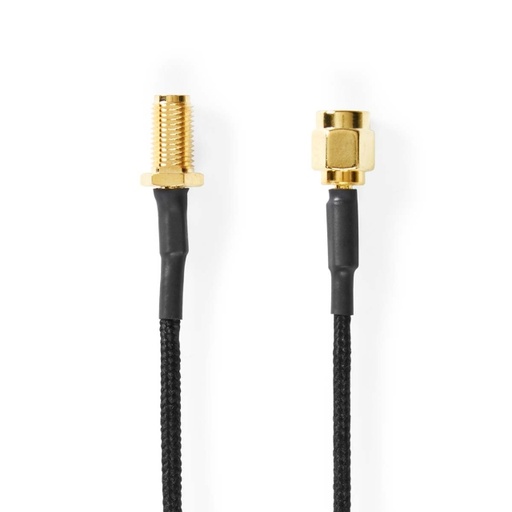 [CSGB02020BK05] Nedis CSGB02020BK05 Coax Cable SMA Gold Plated 50 Ohm Single Shielded 50cm Braided Black