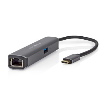 [CCBW64220AT02] Nedis CCBW64220AT02 USB 3.2 Gen 1 Adapter USB-C - HDMI + RJ45 + USB-A + USB-C 5 Gbps 20cm Black