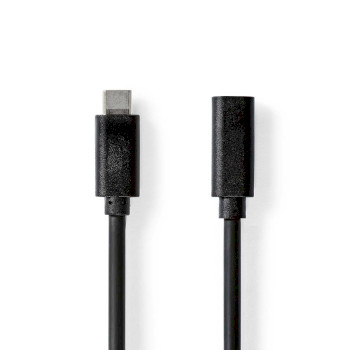 [CCGL64010BK10] Nedis CCGL64010BK10 USB 3.2 Gen 1 Cable USB-C - USB-C Female 60W 4K@60Hz 5 Gbps 1m Black