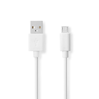 [CCGB60500WT20] Nedis CCGB60500WT20 USB 2.0 Cable USB-A - USB Micro-B 480 Mbps Nickel-plated 2m White