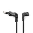 [CEGL11055BK50] Nedis CEGL11055BK50 Power Cable Euro IEC-320-C7 Angled Nickel Plated 5m Black