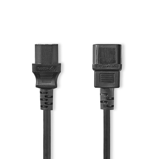 [CEGL10500BK20] Nedis CEGL10500BK20 Power Cable IEC-320-C14 - IEC-320-C13 Nickel Plated 2m Black