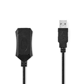 [CCGL60EXTBK50] Nedis CCGL60EXTBK50 Active USB 2.0 Cable USB-A - USB-A Female 480 Mbps 5m Nickel-plated Black