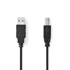 [CCGL60100BK05] Nedis CCGL60100BK05 USB 2.0 Cable USB-A - USB-B 10W 480 Mbps Nickel-plated 50cm Black