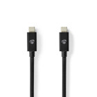 [CCGL66040BK10] Câble USB 4.0 Gen 3x2 Nedis CCGL66040BK10 USB-C 240 W 8K à 60 Hz 40 Gbit/s nickelé 1 m Noir