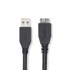 [CCGL61500BK05] Nedis CCGL61500BK05 USB 3.2 Gen 1 Cable USB-A - USB Micro-B 5 Gbps Nickel Plated 50cm Black