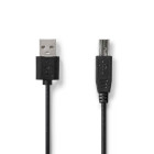 [CCGL60101BK20] Nedis CCGL60101BK20 USB 2.0 Cable USB-A - USB-B 480 Mbps Nickel-plated 2m Black