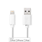 [CCGL39300WT30] Nedis CCGL39300WT30 Lightning Cable USB 2.0 Lightning USB-A 480 Mbps Nickel-plated 3m White