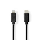 [CCGL39650BK10] Nedis CCGL39650BK10 Lightning Kabel USB 2.0 Lightning - USB-C 480 Mbps Vernikkeld1m Zwart 