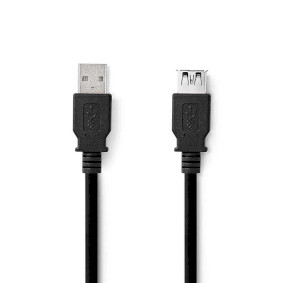 [CCGL61010BK10] Nedis CCGL61010BK10 USB 3.2 Gen 1 Cable USB-A - USB-A Female 5 Gbps Nickel Plated 1m Black