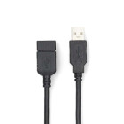 [CCGL60010BK10] Nedis CCGL60010BK10 USB 2.0 Cable USB-A - USB-A Female 480 Mbps Nickel Plated 1m Black