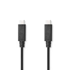 [CCGL64750BK10] Nedis CCGL64750BK10 USB 3.2 Gen 2-Kabel USB-C 240 W 8K@30Hz 20 Gbps Vernikkeld 1m Zwart 
