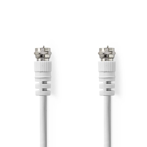 [CSGL41000WT100] Nedis CSGL41000WT100 Coax-Kabel F Vernikkeld 75 Ohm Dubbel Afgeschermd 10m Wit 