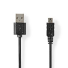 [CCGL60301BK20] Câble USB 2.0 Nedis CCGL60301BK20 USB-A - Mini-USB 480 Mbit/s nickelé 2 m Noir