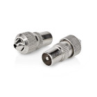 [CSGB40902ME] Nedis CSGB40902ME Coax Connector Nickel Plated 75 Ohm Screw 7.0 mm Maximum diameter 2 Pieces