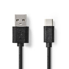 [CCGL60601BK10] Nedis CCGL60601BK10 USB 2.0 Cable USB-A - USB-C 5W 480 Mbps Nickel-plated 1m Black