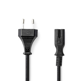 [CEGL11040BK20] Nedis CEGL11040BK20 Power Cable Euro IEC-320-C7 Nickel Plated 2m Black