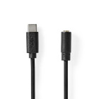 [CCGL65960BK10] Nedis CCGL65960BK10 USB 2.0 Adapter USB-C - 3.5 mm Jack Female 1m Nickel Plated Black