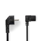 [CEGL10020BK100] Nedis CEGL10020BK100 Power Cable Type F - IEC-320-C13 Angled Nickel Plated 10m Black