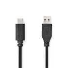 [CCGL61650BK10] Nedis CCGL61650BK10 USB 3.2 Gen 2 Cable USB-A - USB-C 60W 10 Gbps Nickel-plated 1m Black