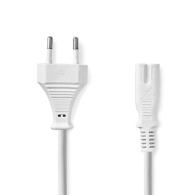 [CEGL11040WT30] Nedis CEGL11040WT30 Power Cable Euro - IEC-320-C7 Nickel Plated 3m White