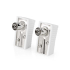 [CSGB40920WT] Nedis CSGB40920WT Coax Connector Nickel Plated 75 Ohm Screw 7.0 mm Maximum Diameter White 2 Pieces