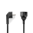 [CEGL10230BK20] Nedis CEGL10230BK20 Power Cable Type F - Type F Female Angled Nickel Plated 2m Black