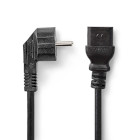 [CEGL10300BK20] Nedis CEGL10300BK20 Power Cable Type F - IEC-320-C19 Angled Nickel Plated 2m Black