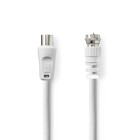 [CSGL41800WT30] Nedis CSGL41800WT30 Coax Cable F - Coax Nickel Plated 75 Ohm Double Shielded 3m White