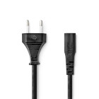 [CEGL11060BK20] Nedis CEGL11060BK20 Power Cable Euro - IEC-320-C1 Nickel Plated 2m Black