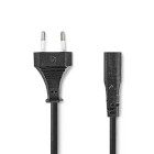 [CEGL11062BK20] Nedis CEGL11062BK20 Power Cable Euro - IEC-320-C1 Nickel Plated 2m Curled Black