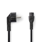 [CEGL10100BK30] Nedis CEGL10100BK30 Power Cable Type F -| IEC-320-C5 Angled Nickel Plated 3m Black