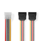 [CCGB73520VA015] Câble d'alimentation interne Nedis CCGB73520VA015 Molex - 2x SATA 15 broches femelle plaqué or 15 cm