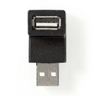 [CCGB60930BK] Nedis CCGB60930BK USB 2.0 Adapter Angled USB-A - USB-A Female 480 Mbps Nickel Plated Black