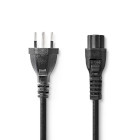 [CEGL11220BK20] Nedis CEGL11220BK20 Power Cable Type 12 - IEC-320-C5 Nickel Plated 2m Black