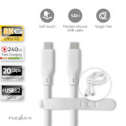 [CCGB64810WT10] Nedis CCGB64810WT10 USB 3.2 Gen 2 Cable USB-C 240 W 8K@30Hz 20 Gbps Nickel-plated 1m White
