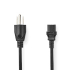 [CEGL11500BK20] Nedis CEGL11500BK20 Power Cable USA - IEC-320-C13 Nickel Plated 2m Black