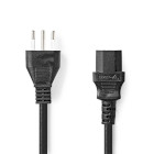 [CEGL11300BK20] Nedis CEGL11300BK20 Power Cable Italy - IEC-320-C13 Nickel Plated 2m Black