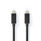 [CCGB64020BK10] Nedis CCGB64020BK10 USB 3.2 Gen 2 Cable USB-C 100 W 4K@60Hz 20 Gbps Nickel-plated 1m Black