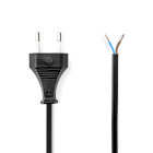 [CEGL11700BK20] Nedis CEGL11700BK20 Power Cable Euro Open Nickel Plated 2m Black