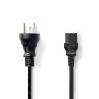 [CEGL11400BK20] Nedis CEGL11400BK20 Power Cable Denmark - IEC-320-C13 Nickel Plated 2m Black