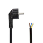 [CEGL11918BK] Nedis CEGL11918BK Power Cable Type F Open Angle Nickel Plated 1.8m Black