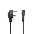 [CEGL11140BK20] Nedis CEGL11140BK20 Power Cable UK - IEC-320-C7 2m Nickel Plated Black