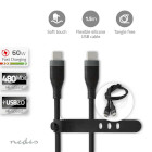 [CCGB60820BK15] Câble USB 2.0 Nedis CCGB60820BK15 USB-C 60 W 480 Mbit/s nickelé 1,5 m Noir