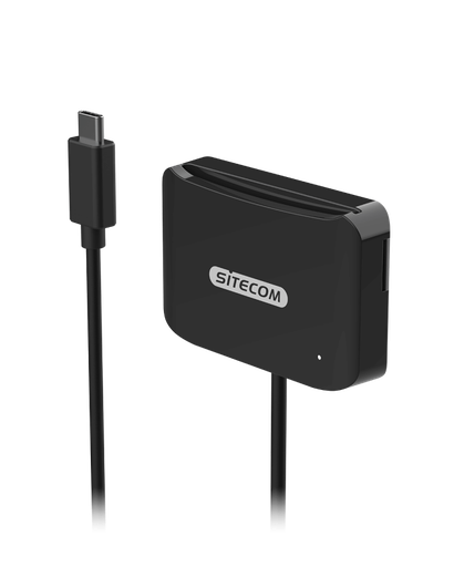 [MD-1002] Sitecom MD-1002 USB-C Smart card en MicroSD lezer Zwart