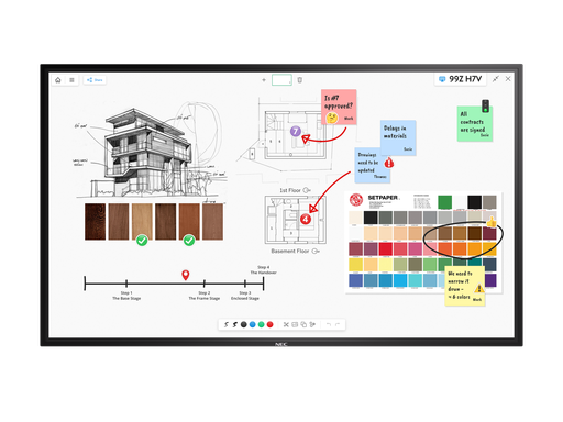 [60005949] Sharp/NEC M862 IGB Professioneel Touchscreen 85" 4K 500nits 24/7 Zwart