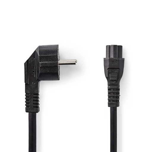 [CEGL10100BK50] Nedis CEGL10100BK50 Power Cable Type F - IEC-320-C5 Angled Nickel Plated 5m Black